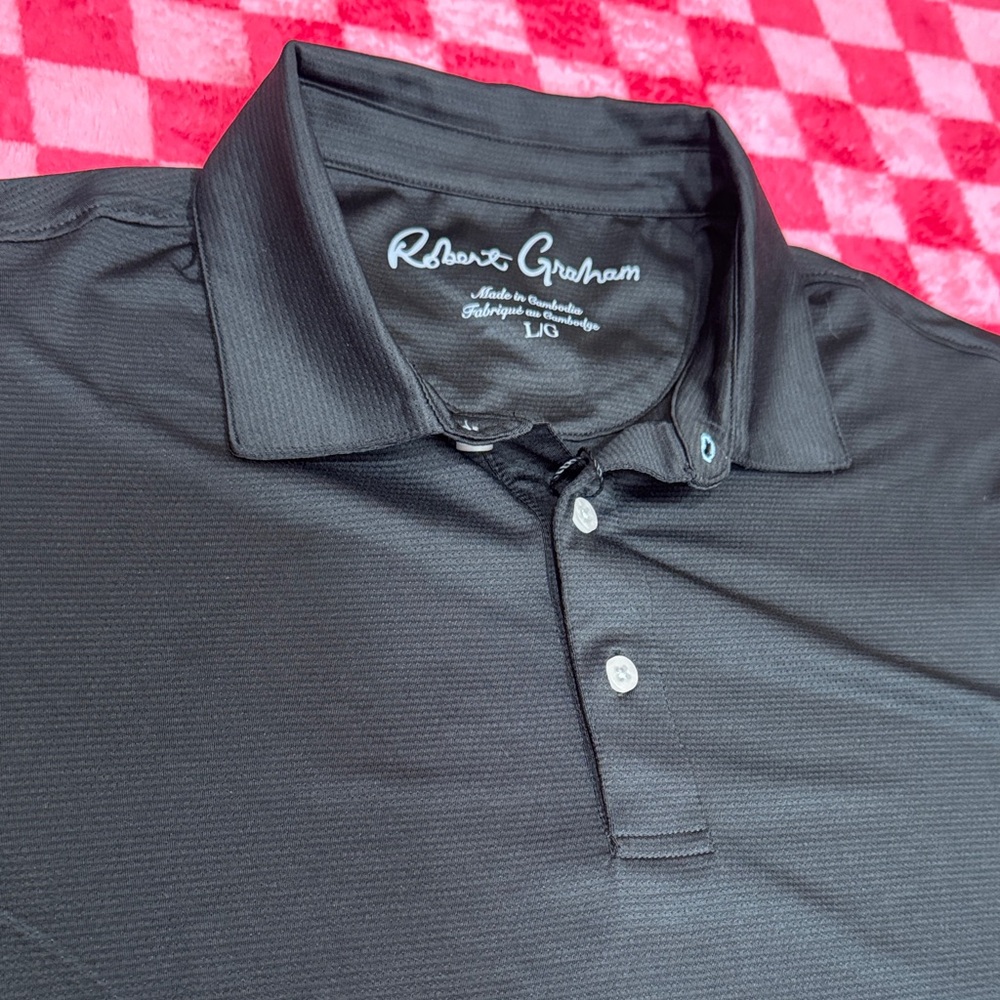 Robert Graham Classic Fit Black Canto Polo Shirt - Picture 3 of 6